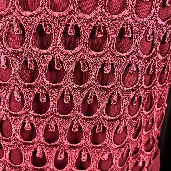 Milly New York Y2K Whimsigoth Dress Medium Burgundy Black Lace Overlay Beads - Picture 15 of 16